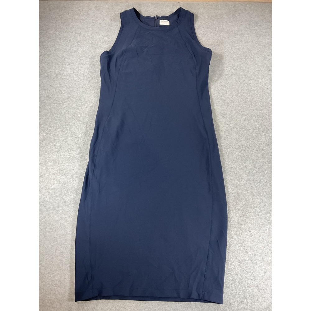 Athleta Santorini Thistle Dress Navy Blue Sleeveless Midi Sporty Small 2971